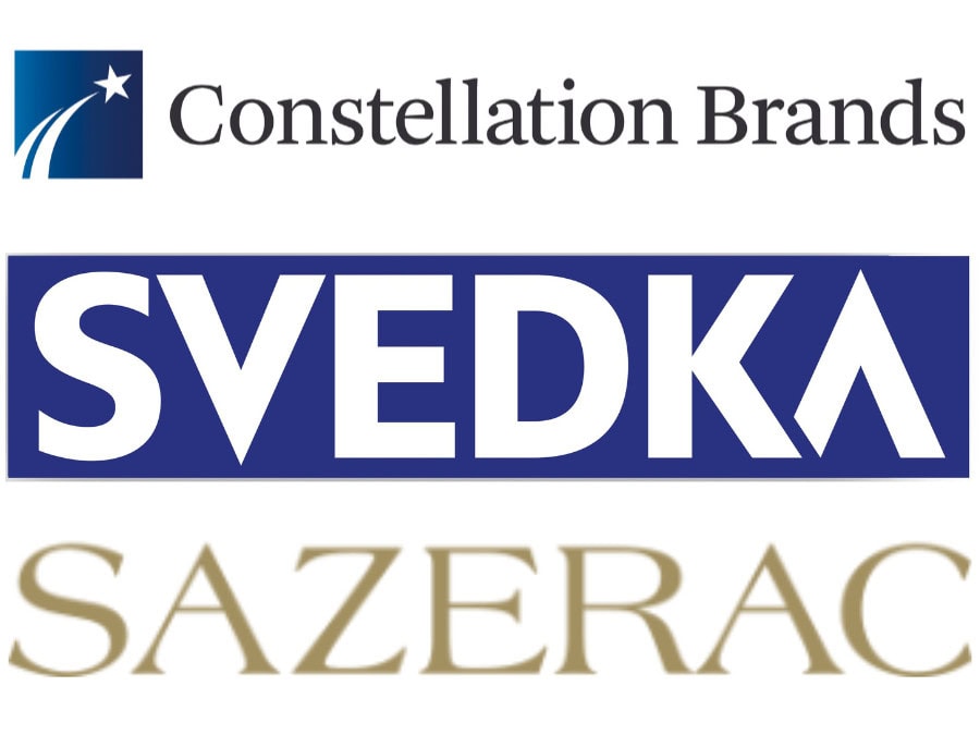 Logos of Constellation Brands, Svedka and Sazerac Co