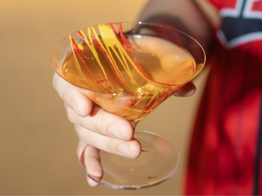 Close-up of a glizztini cocktail serve at Tokyo Confidential