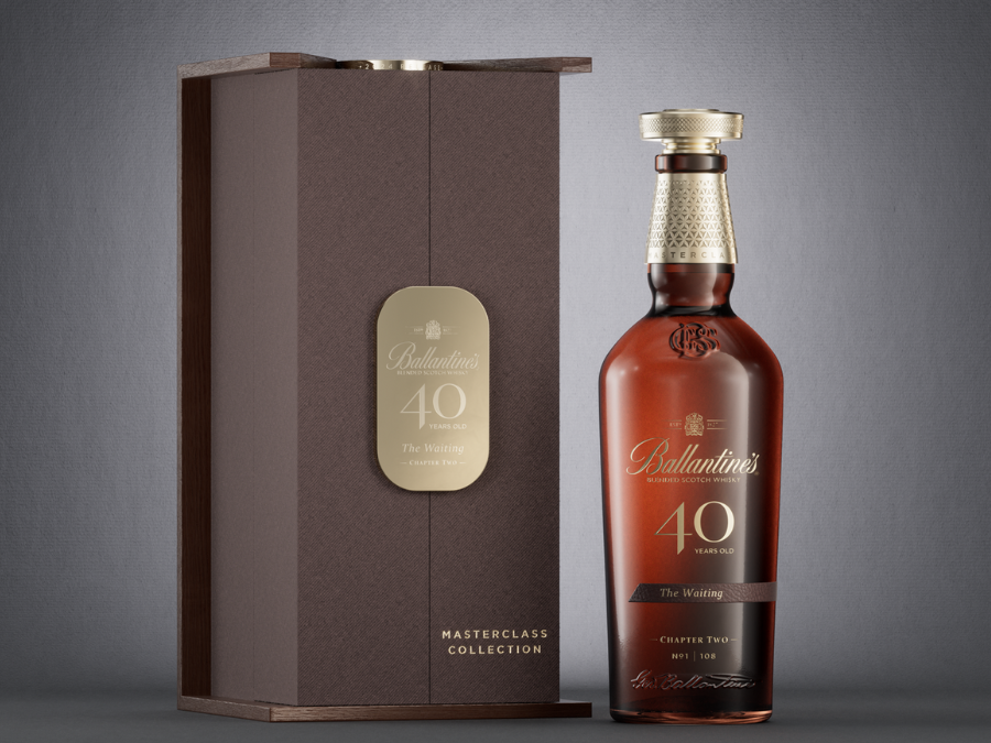 Bottle of and box for Ballantine’s 40 Year Old Masterclass Collection: Chapter Two ‘The Waiting’