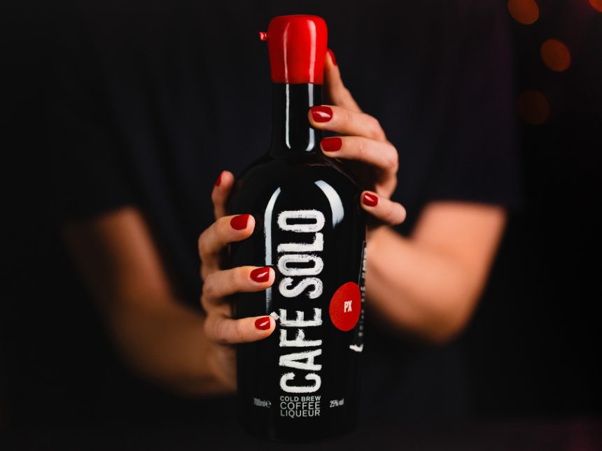 Bottle of Café Solo PX Sherry Cask Coffee Liqueur