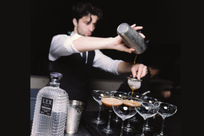 A bartender preparing a cocktail with Lex by Nemiroff