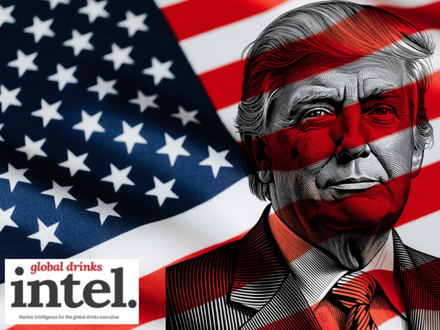 Donald Trump with US flag background
