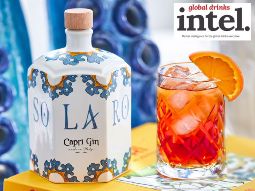 Bottle of Solaro Capri Gin and a serve