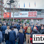 Attendees outside Wine Paris in February 2024