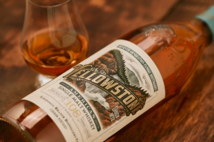 Bottle of Yellowstone American single malt whiskey