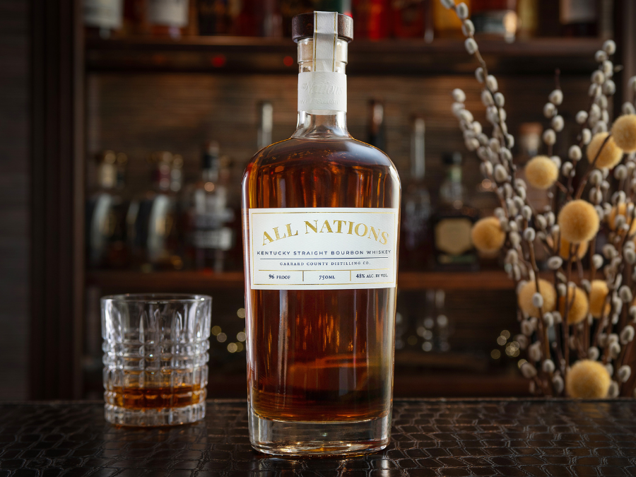 Bottle of All Nations Kentucky Straight Bourbon