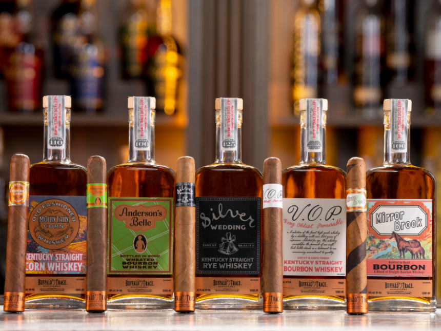The five expressions in the Buffalo Trace Prohibition Collection 2025
