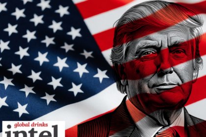 Donald Trump with US flag background