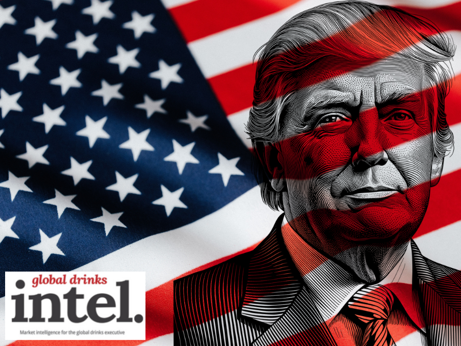 Donald Trump with US flag background