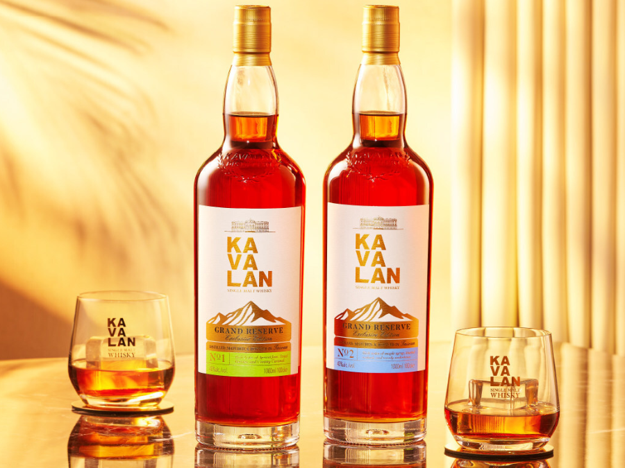 Bottles of Kavalan Grand Reserve No 1 and No 2