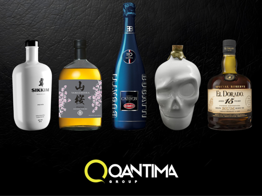 Bottles of five spirits & wine brands from Qantima Group