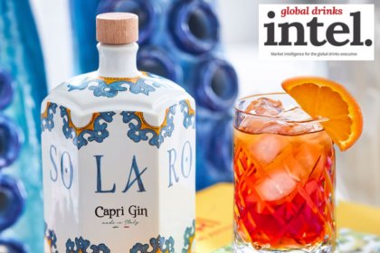 Bottle of Solaro Capri Gin and a serve