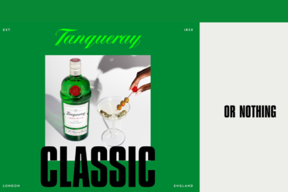 Graphic for Tanqueray marketing campaign in US Dec 24