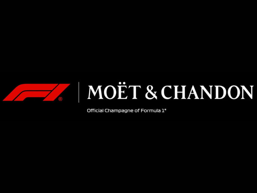 Logos for Moet & Chandon and F1