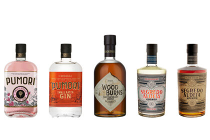 Bottles of Woodburns Contemporary Indian Whisky, Pumori Small Batch Gin and Segredo Aldeia Rum