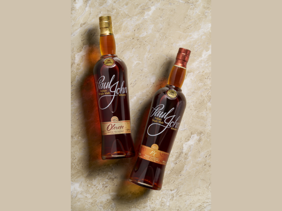 Paul John single malt whisky bottles