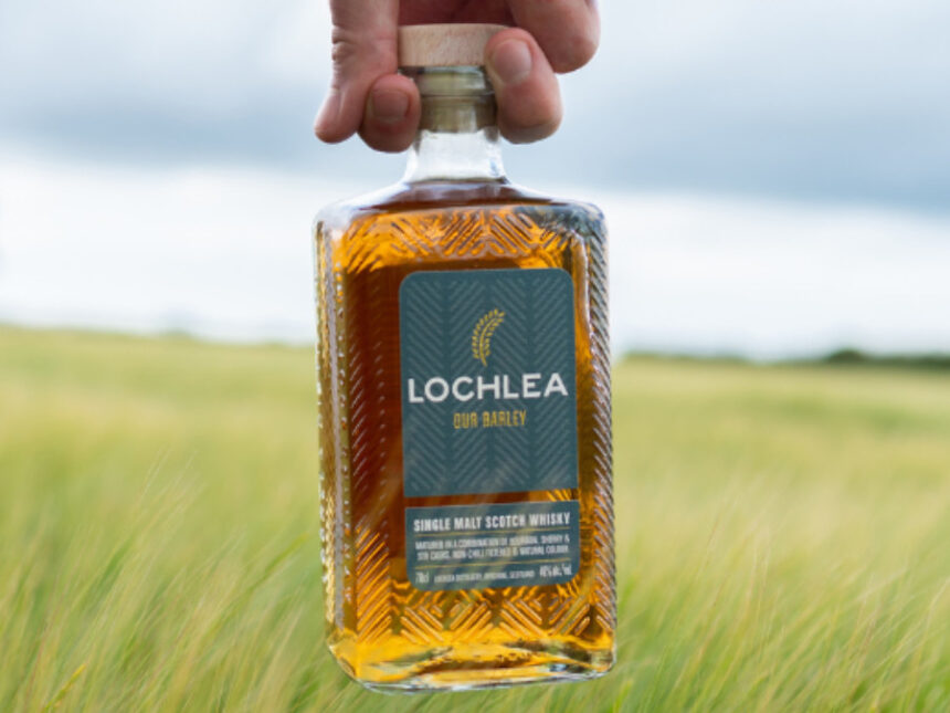 Lochlea bottle held in field