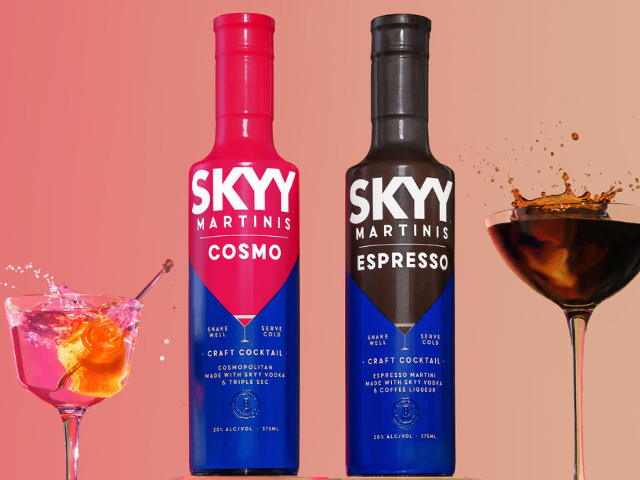 Bottles of Skyy Martinis Cosmo and Espresso