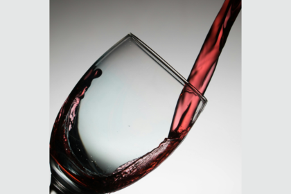 Red wine being poured into a glass