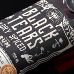 Close-up of Black Tears Dry Spiced Rum bottle