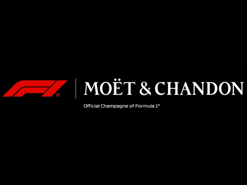 Logos for Moet & Chandon and F1