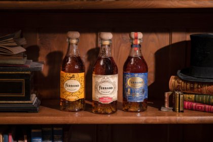 Three Ferrand cognac bottles with new packaging