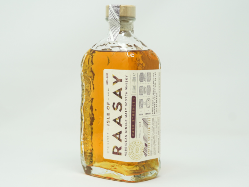 Bottle of Isle of Raasay Cask Strength single malt whisky