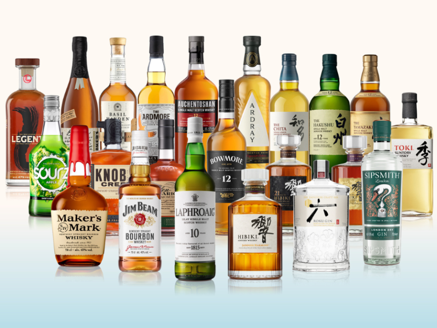 Bottles of spirits in Suntory global Spirits UK's portfolio