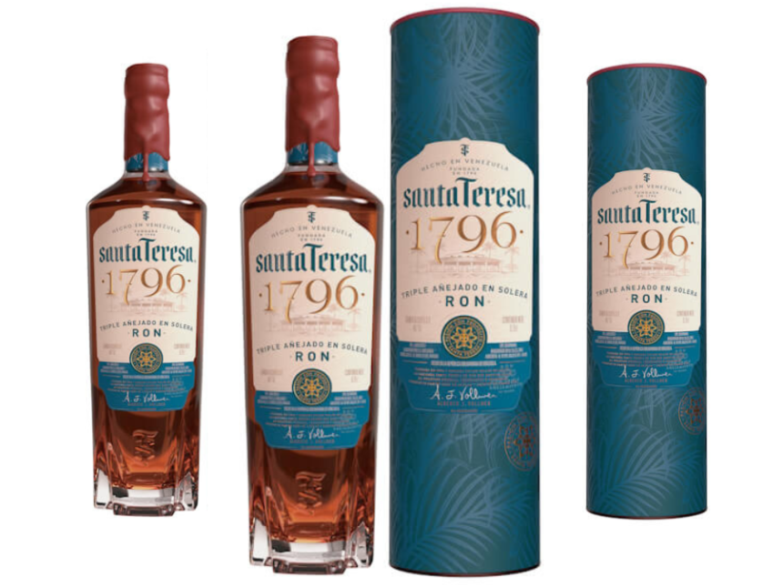 Bottle of and box for Santa Teresa 1796