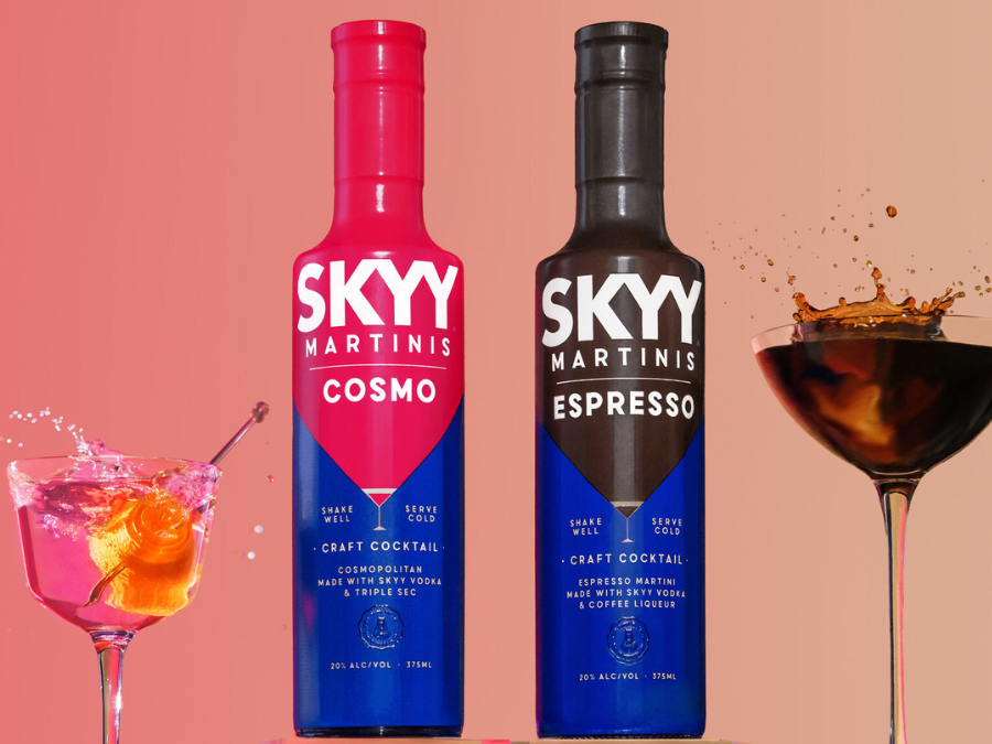 Bottles of Skyy Martinis Cosmo and Espresso