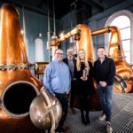 Peter Lavery of Titanic Distillers with David McCurley Director of Whiterock Sara McCrea Investment Manager Whiterock and Stephen Symington