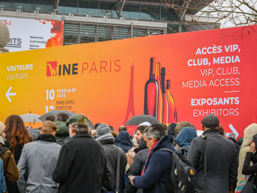 Visitors outside Wine Paris 2025