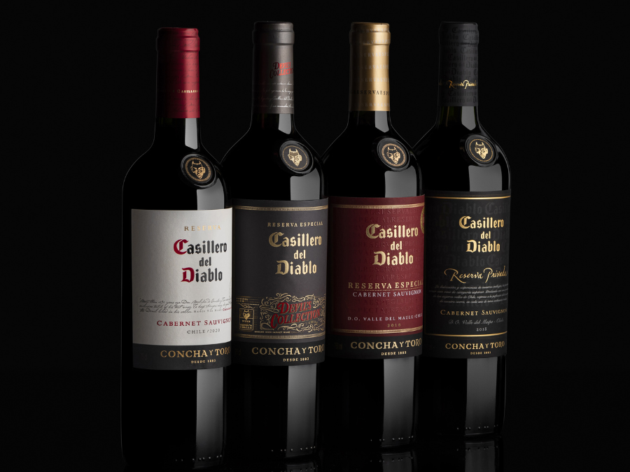Four varietals of Casillero del DIablo
