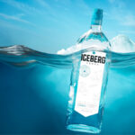 Iceberg Vodka floating in water