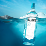 Iceberg Vodka floating in water