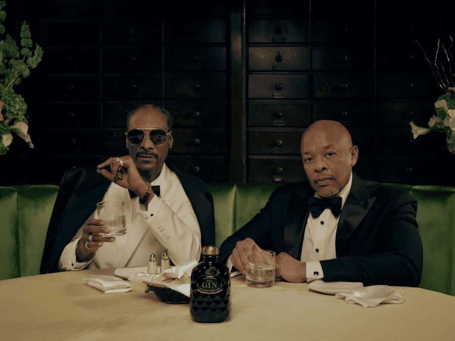 Snoop Dogg and Dr Dre with Still G.I.N. By Dre and Snoop bottle