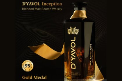 Bottle of D'Yavol Inception blended scotch whisky