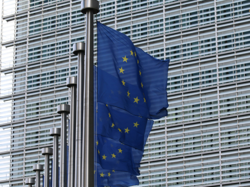 Row of European Union flags