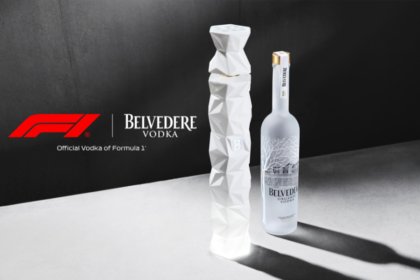 Belvedere bottles next to F1 logo