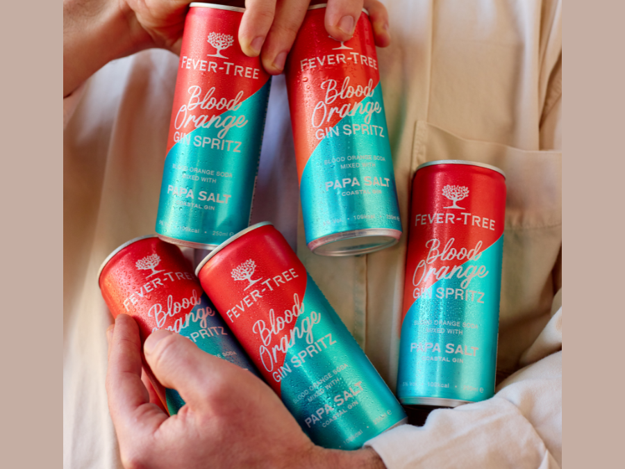 Can of Fever-Tree and Coastal Gin's Blood Orange Gin Spritz RTD