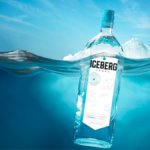Iceberg Vodka floating in water