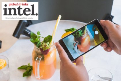 Smartphone photo being taken of a colourful drinks