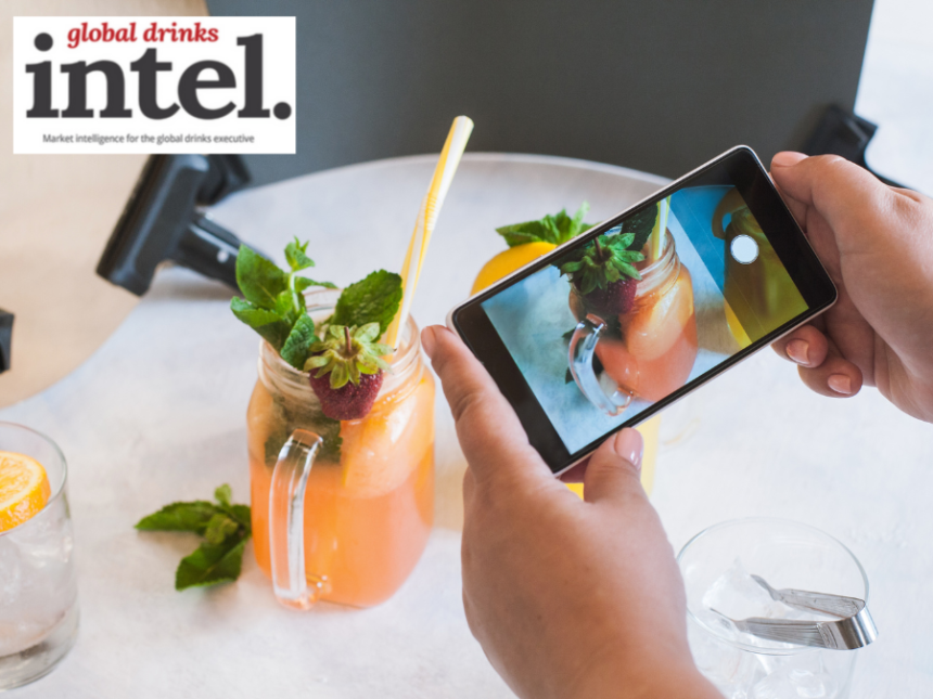 Smartphone photo being taken of a colourful drinks