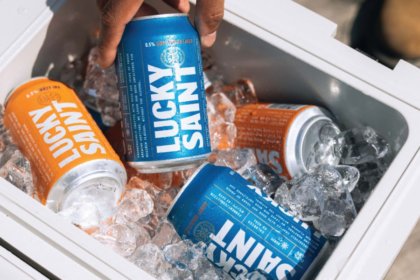 Lucky Saint cans in icebox