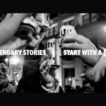 Miller Lite campaign with cans lifted and white writing