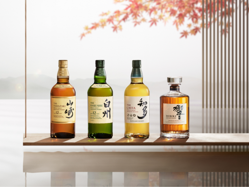 Suntroy's Japanese whisky bottles