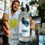 Bottle of Trojka vodka