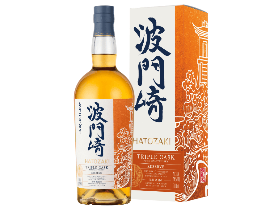 Hatozaki Triple Cask Reserve bottle and box