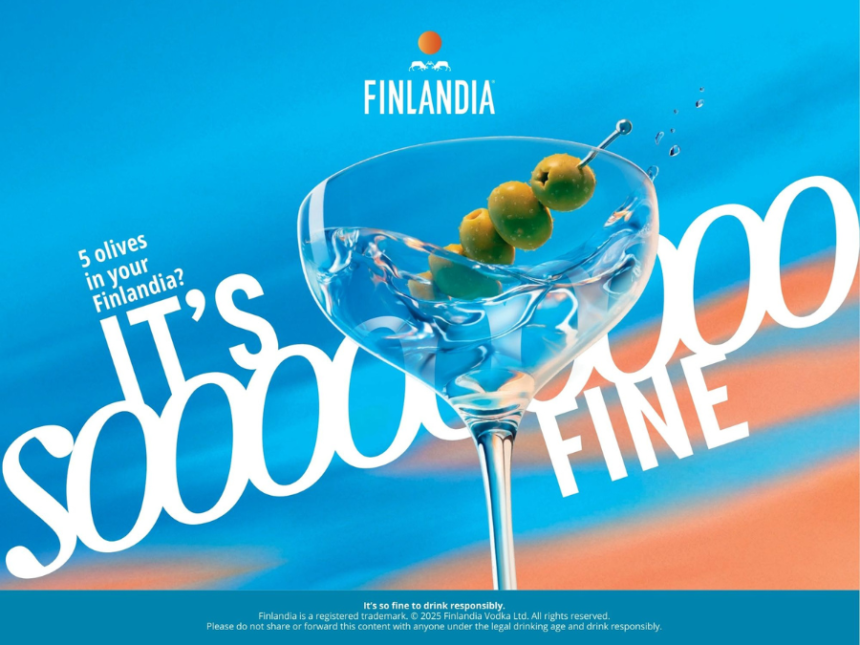 Finlandia Vodka campaign with martini serve
