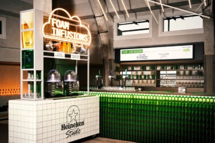 Heineken Foam Infusions stand at bar